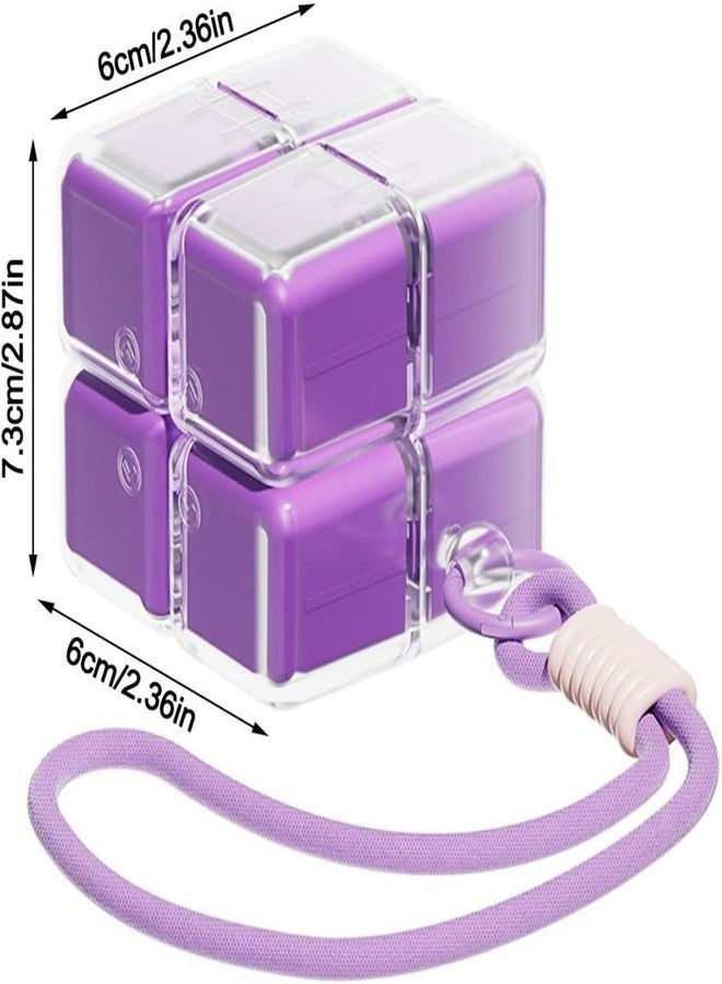 DRAWBRIDGE Magic Cube Magnetic Pill Organizer, 8-Compartment Travel Case with Strap, Magnetic Travel Pill Case with Strap, Creative Moisture-Proof Drawstring Sealed Box (1 pcs) - Image 3
